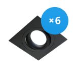 Mehrfachpackung 6x Noxion Einbau Spot Boxi MR16 schwenkbar Schwarz | Ausschnitt 80mm - GU10 Sockel