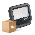 Mehrfachpackung 6x Ledvance LED-Scheinwerfer Aluminium Schwarz 17W 2200lm 100D - 830 Warmweiß | IP66 - Symmetrisch