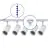 Komplettset 1-Phasen Rail 2 Meter Weiß | incl. 5x Spot + GU10 2700K 3W Dimmbar + Abschlusskappe, Stromanschluss und I-Verbinder